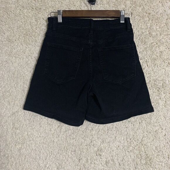 Vervet Black High Rise Jean‎ Shorts Womens Size Small Double Cuff Stretch - Picture 4 of 10